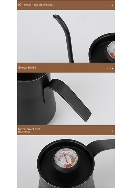 Termometreli 550ML Paslanmaz Çelik Kahve Damlama Kazanı Kaz Boynu Kahve Demliği Kahve Demlikleri (Yurt Dışından) fırsatları