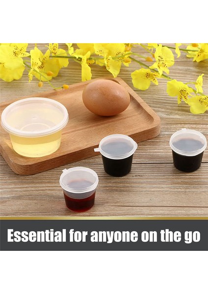 100 Adet Kapaklı Küçük Plastik Kaplar, 25 ml Küçük Sos Kapları, Sos Sosları, Salatalar Için Plastik Kaplar, Jöle Kapları (Yurt Dışından) indirimleri