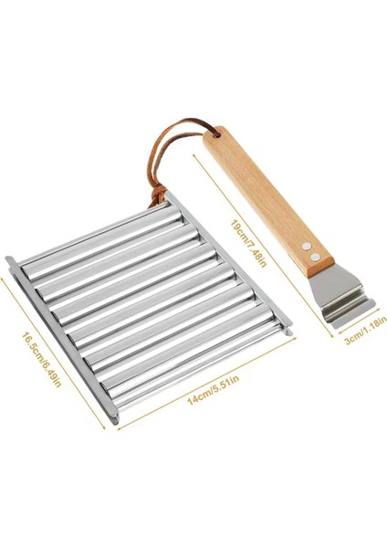 Sosis Rulosu, Ahşap Saplı Paslanmaz Çelik Sosis Rulosu Rafı, Eşit Pişmiş Sosisler Için Barbekü Sosis Izgarası (Yurt Dışından) indirimleri