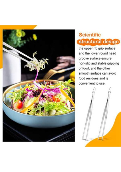 Mutfak Cımbızı Maşası, Paslanmaz Çelik Pişirme Cımbızı - Makarna, Kaplama ve Hassas Küçük Yiyecek Parçalarını Sıkıştırma (Yurt Dışından) indirimleri