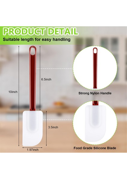 Adet Silikon Kauçuk Spatula, Isıya Dayanıklı, Yapışmaz Ağır Hizmet Tipi Kazıyıcı Mutfak Pişirme, Kızartma, Yayma, Pişirme Için (Yurt Dışından) modelleri