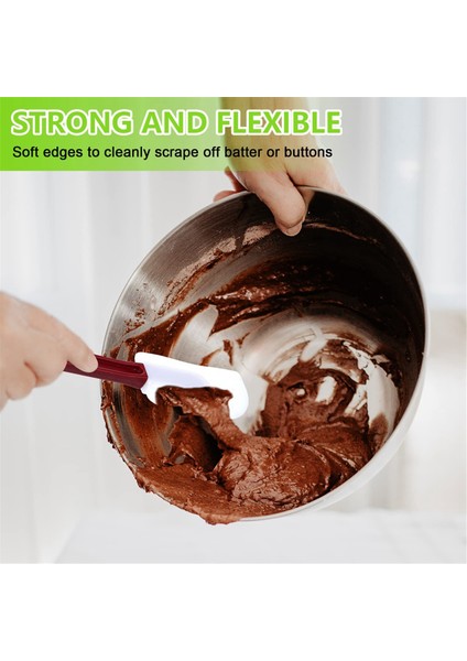 Adet Silikon Kauçuk Spatula, Isıya Dayanıklı, Yapışmaz Ağır Hizmet Tipi Kazıyıcı Mutfak Pişirme, Kızartma, Yayma, Pişirme Için (Yurt Dışından) fırsatları
