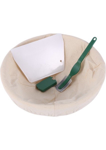 Inç Ekmek Mayalama Sepeti Seti Ekşi Maya Giriş Sepeti + Hamur Kazıyıcı + Hamur Şeklinde Pişmiş Ekmek Için Keten Astar Bezi (Yurt Dışından)