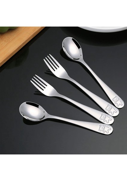 16 Parça Çocuk Gümüş Eşyaları Paslanmaz Çelik Çocuk Güvenli Çatal Bıçak Takımı Küçük Ayı Çocuk Kaşık ve Çatal Seti Yürümeye Başlayan Çocuk Eşyaları (Yurt Dışından) modelleri