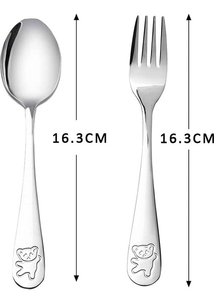 16 Parça Çocuk Gümüş Eşyaları Paslanmaz Çelik Çocuk Güvenli Çatal Bıçak Takımı Küçük Ayı Çocuk Kaşık ve Çatal Seti Yürümeye Başlayan Çocuk Eşyaları (Yurt Dışından) fırsatları