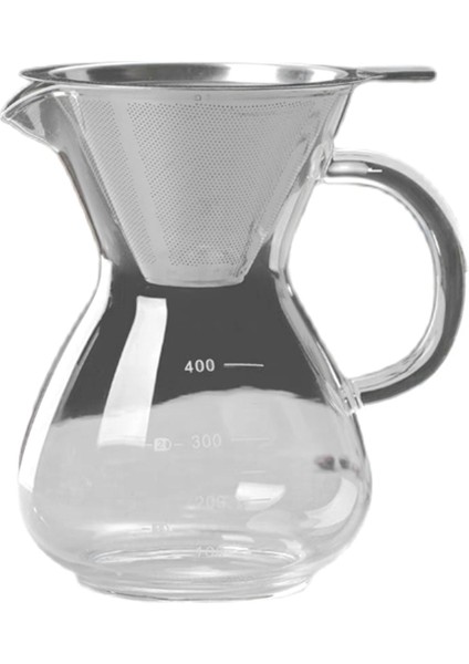 Cam Filtreli Kahve Makinesi Yüksek Sıcaklığa Dayanıklı Espresso Makinesi Dereceli Ölçekli Kahve Makinesi 400ML (Yurt Dışından)