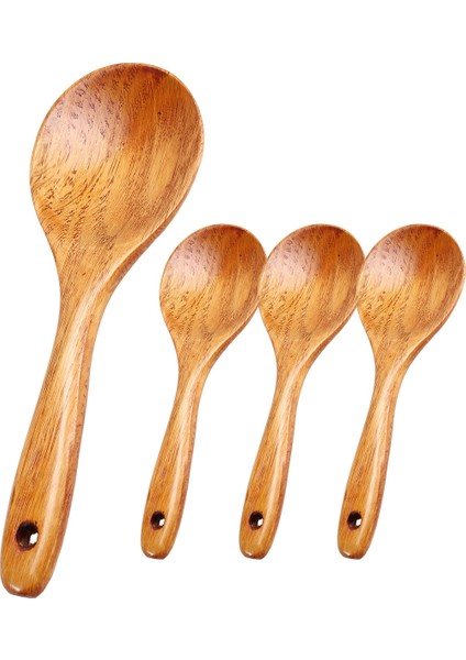 Adet Ahşap Kaşık 21,5 cm Ahşap Pirinç Küreği Çok Yönlü Servis Kaşığı Yapışmaz Isıya Dayanıklı Yemek Kaşığı (Yurt Dışından)