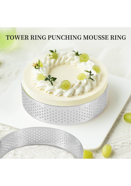 6'lı Paket Paslanmaz Çelik Tart Halkası, Isıya Dayanıklı Delikli Kek Mus Halkası, Kek Halkası Kalıbı, Yuvarlak Kek Pişirme Aletleri (Yurt Dışından) fiyatları