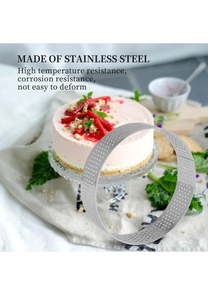 6'lı Paket Paslanmaz Çelik Tart Halkası, Isıya Dayanıklı Delikli Kek Mus Halkası, Kek Halkası Kalıbı, Yuvarlak Kek Pişirme Aletleri (Yurt Dışından) modelleri