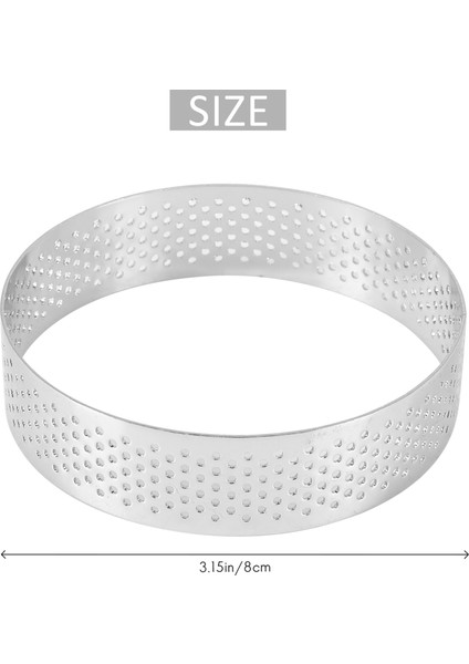 6'lı Paket Paslanmaz Çelik Tart Halkası, Isıya Dayanıklı Delikli Kek Mus Halkası, Kek Halkası Kalıbı, Yuvarlak Kek Pişirme Aletleri (Yurt Dışından) fırsatları