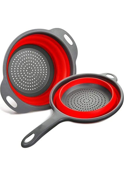 Katlanabilir Silikon Süzgeçler ve Süzgeçler Makarna Sebze/meyve Mutfak Uzatılabilir Saplı Ağ Süzgeçler (Yurt Dışından)