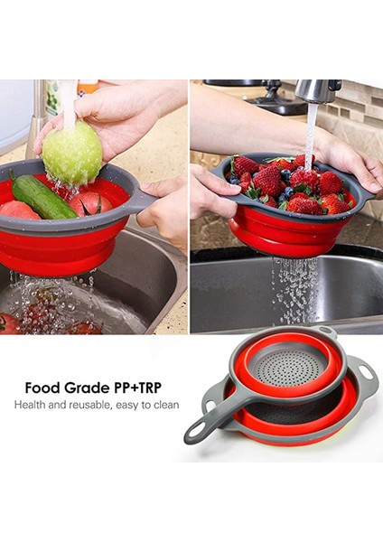 Katlanabilir Silikon Süzgeçler ve Süzgeçler Makarna Sebze/meyve Mutfak Uzatılabilir Saplı Ağ Süzgeçler (Yurt Dışından) indirimleri