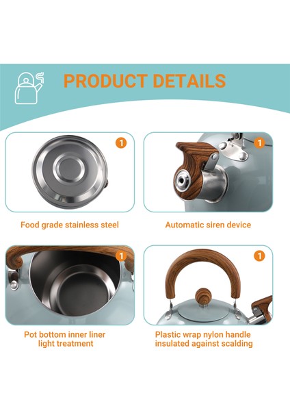 3l Litre Paslanmaz Çelik Düdüklü Su Isıtıcısı Kalınlaştırılmış Su Isıtıcısı Gazlı Indüksiyonlu Ocak Evrensel Su Isıtıcısı Düdüklü Su Isıtıcısı (Yurt Dışından) indirimleri