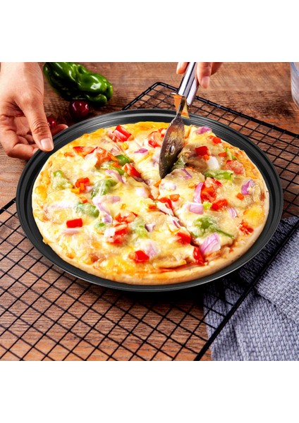 10 Inç Kişisel Delikli Pizza Tepsileri Siyah Karbon Çelik Yapışmaz Kaplama Kolay Temizlenebilir Pizza Pişirme Tepsisi (Yurt Dışından) modelleri