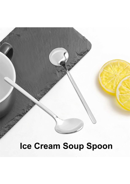 Paslanmaz Çelik 6 Adet Espresso Kaşıkları Çay Kaşıkları Kahve Şeker Tatlı Kek Dondurma Çorba Antipasto (Gümüş) (Yurt Dışından) fırsatları