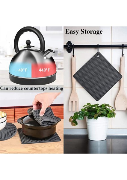 8'li Paket Koyu Gri Silikon Matlar, Tencere Altlıkları, Isıya Dayanıklı, Kaymaz, Yıkanması ve Kuruması Kolay Silikon Tencere Altlıkları (Yurt Dışından) fırsatları