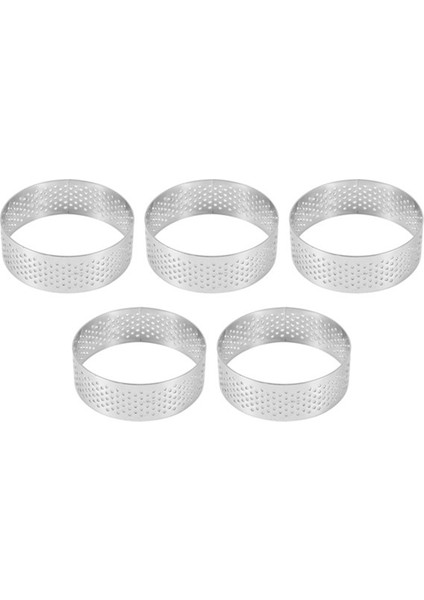 16'lı Paket 6 cm Yuvarlak Tart Halkaları Tatlı Paslanmaz Çelik Delikli Meyveli Turta Kek Mus Kalıbı Mutfak Pişirme Kalıbı Halkası (Yurt Dışından)