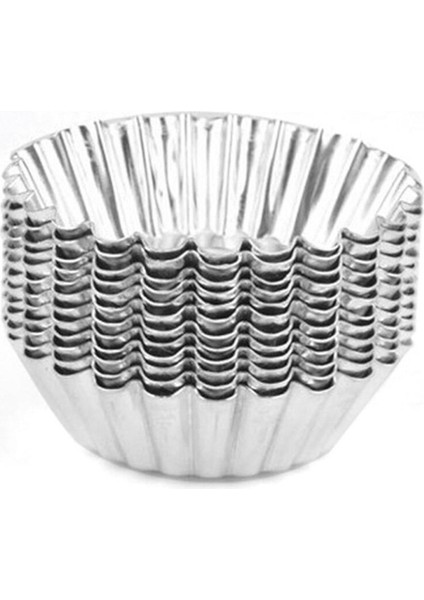 80 Adet Gümüş Tonlu Alüminyum Yumurta Tart Kalıbı Kalıp Üreticileri Cupcake Kek Kurabiye Kalıbı Kaplı Kalıp Teneke Pişirme Aracı (Yurt Dışından)