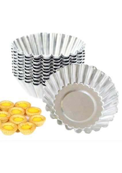 80 Adet Gümüş Tonlu Alüminyum Yumurta Tart Kalıbı Kalıp Üreticileri Cupcake Kek Kurabiye Kalıbı Kaplı Kalıp Teneke Pişirme Aracı (Yurt Dışından) modelleri
