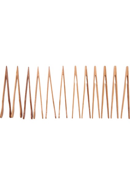 12 Adet Bambu Tost Maşası, 7 Inç Ahşap Mutfak Maşası, Yeniden Kullanılabilir Ahşap Pişirme Maşası, Tost, Yemek Pişirme, Ekmek, Meyve Çayı Için (Yurt Dışından)