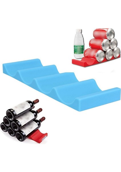 Adet Silikon Buzdolabı Bira Şarap Şişesi Raf Tutucu Mat Istifleme Düzenleme Aracı Mutfak Buzdolabı Düzenleyici-Mavi (Yurt Dışından) fiyatları