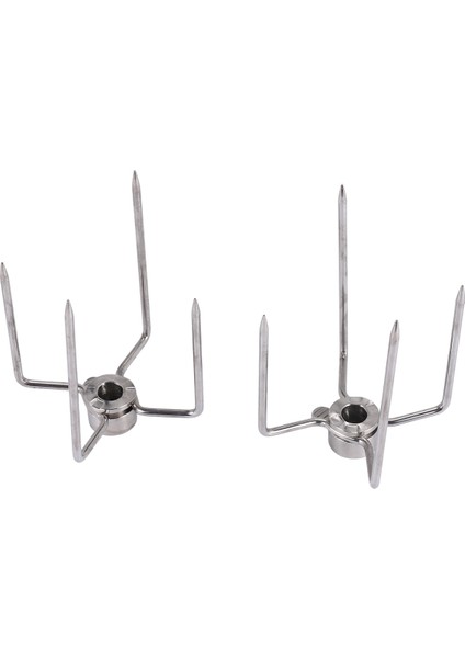 2 Adet Barbekü Çevirme Et Çatalı Kelepçesi Izgara Et Kürdanı Paslanmaz Çelik Barbekü Şişi (Yurt Dışından) fiyatları