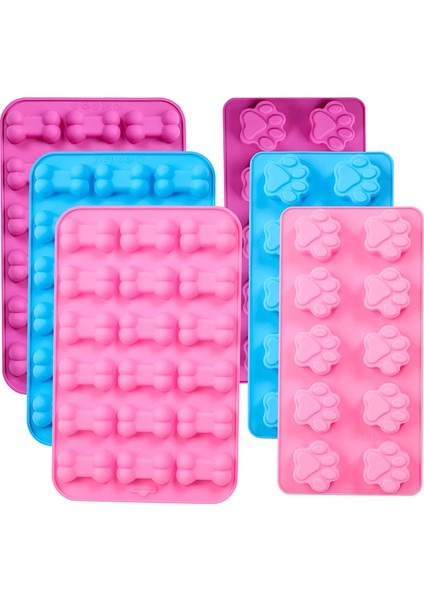 Pişirme, Çikolata, Şekerleme, Jöle, Köpek Maması, Buz Küpü Kalıpları Için Silikon Kalıplar Pençe ve Kemik Kalıpları (6 Adet) (Yurt Dışından)