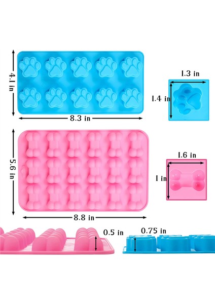 Pişirme, Çikolata, Şekerleme, Jöle, Köpek Maması, Buz Küpü Kalıpları Için Silikon Kalıplar Pençe ve Kemik Kalıpları (6 Adet) (Yurt Dışından) fiyatları