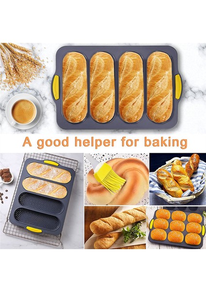 Fransız Bagetleri/sosisli Sandviç Ekmeği Pişirmek Için Silikon Ekmek Kalıbı, Pişirme Için Ekmek Kalıbı, Yapışmaz ve Kolay Temizlenir (Yurt Dışından) indirimleri
