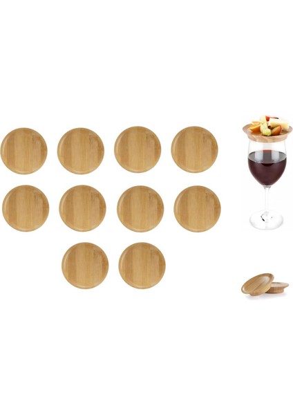 10 Adet Şarap Kadehi Üstü, 4 Inç Şarap Kadehi Üstü, Bambu Şarap Kadehi Üstü Bardak Altlıkları (Yurt Dışından) modelleri