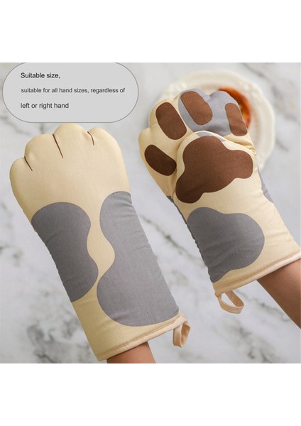 A-Cotton Sevimli Kedi Fırın Eldiveni Kedi Pençesi Pişirme Isı Yalıtımı Mikrodalga Haşlanma Önleyici Eldiven (Yurt Dışından) modelleri
