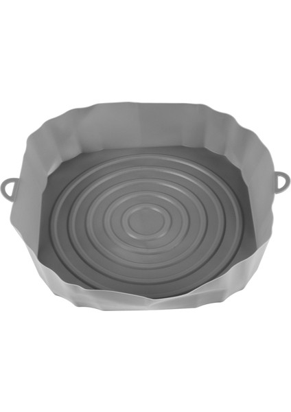 20 cm Hava Fritözü Fırın Tepsisi Kızarmış Tavuk Sepet Matı Hava Fritözü Silikon Tencere Yuvarlak Yedek Izgara Tavası Gri (Yurt Dışından) fiyatları