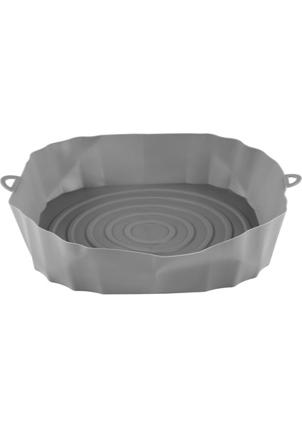 20 cm Hava Fritözü Fırın Tepsisi Kızarmış Tavuk Sepet Matı Hava Fritözü Silikon Tencere Yuvarlak Yedek Izgara Tavası Gri (Yurt Dışından) modelleri