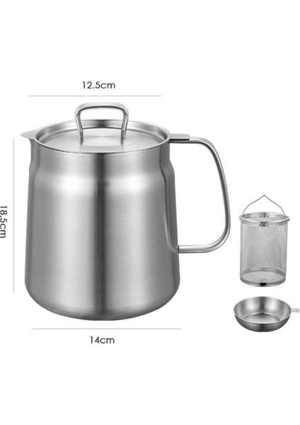 Yağ Tencereli 2l, Yağ Tencereli Paslanmaz Çelik Büyük Kapasiteli Yağ Kızartması ve Filtre Kabı Kombinasyonu Mutfak Için Çok Yönlü Yağ Filtresi (Yurt Dışından) fiyatları