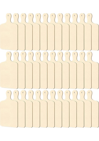 36 Parça Saplı Ahşap Mini Kesme Tahtası, Bitirilmemiş Ahşap El Sanatları Mini Şarküteri Tahtaları, Kürek Boş Doğrama Tahtası (Yurt Dışından)