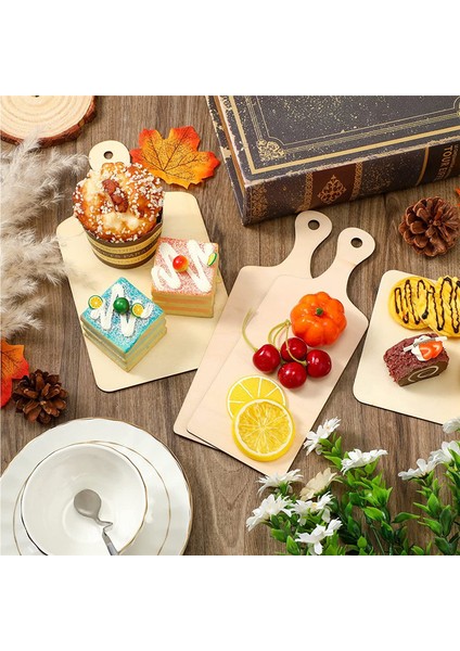 36 Parça Saplı Ahşap Mini Kesme Tahtası, Bitirilmemiş Ahşap El Sanatları Mini Şarküteri Tahtaları, Kürek Boş Doğrama Tahtası (Yurt Dışından) modelleri