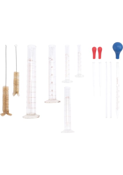 Dereceli Silindir Seti, Pipetler/karıştırma Çubukları/temiz Fırça ile Borosilikat Cam Ölçüm Silindirleri (Yurt Dışından) fırsatları