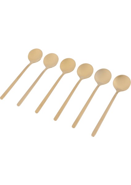 Paslanmaz Çelik 6 Adet Espresso Kaşıkları Çay Kaşıkları Kahve Şeker Tatlı Kek Dondurma Çorba Antipasto (Altın) (Yurt Dışından)