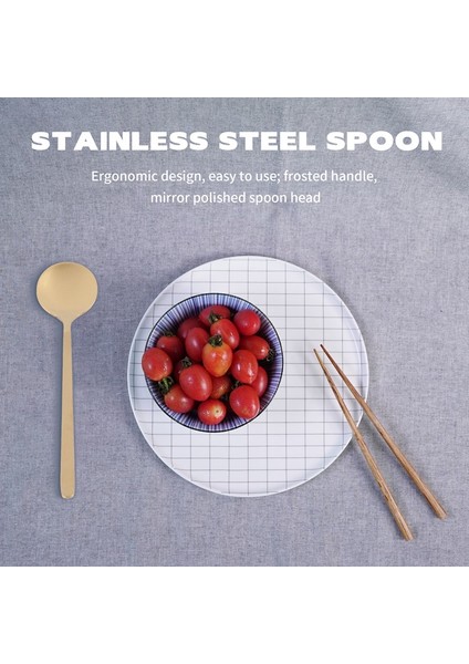 Paslanmaz Çelik 6 Adet Espresso Kaşıkları Çay Kaşıkları Kahve Şeker Tatlı Kek Dondurma Çorba Antipasto (Altın) (Yurt Dışından) indirimleri