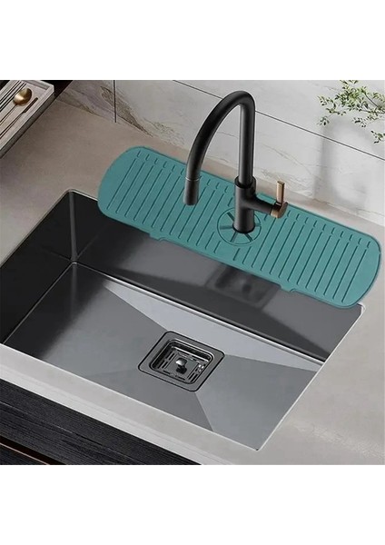 Adet Mutfak Musluk Sıçrama Pedi Silikon Musluk Koruyucu Mat Drenaj Pedi Tezgah Koruyucu (61X14,5X0,5 Cm) (Yurt Dışından) modelleri