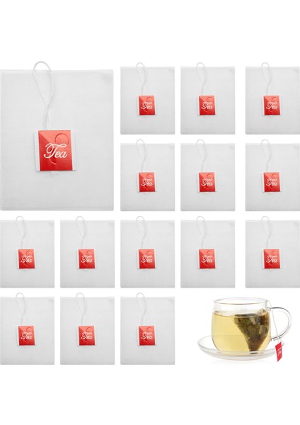 100 Adet Çay Poşeti Demliği, Ipli, Heal Seal, 7 x 6 cm Poşet Filtre Kağıdı, Naylon Çay Poşetleri, Boş Çay Poşetleri (Yurt Dışından)