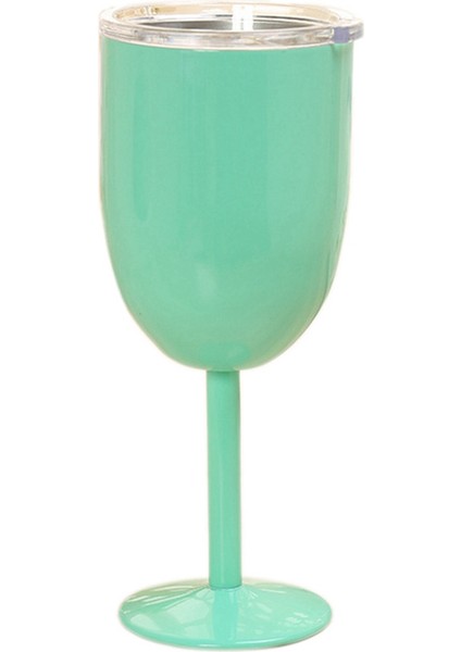 Şarap Kadehi Paslanmaz Çelik Çift Katmanlı Kadeh Renkli Büyük Kapasiteli Bardak Dayanıklı Şarap Bardağı Nane Yeşili (Yurt Dışından)