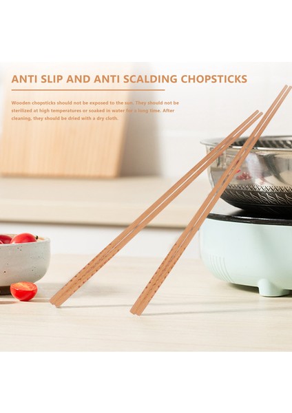 Çift Ahşap Yemek Çubukları, Kızartma Çubukları, Sıcak Tencere Kızartma ve Erişte Pişirmek Için Ekstra Uzun Çubuklar (Yurt Dışından) fırsatları