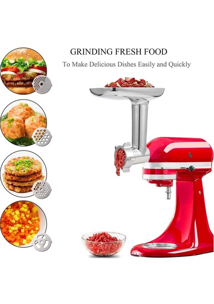 Kitchenaid Stand Mikserler Için Kıyma Makinesi Aparatı, Sosis Doldurma Boruları Dahil, Dayanıklı Gıda Öğütücü Aparatı (Yurt Dışından) modelleri