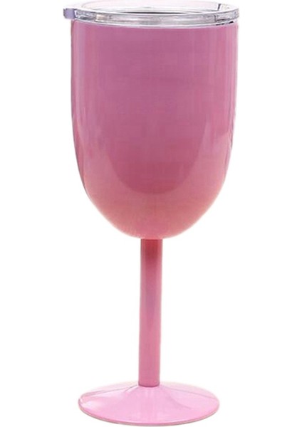Şarap Kadehi Paslanmaz Çelik Çift Katmanlı Kadeh Rengi Büyük Kapasiteli Bardak Dayanıklı Şarap Bardağı Pembe (Yurt Dışından)
