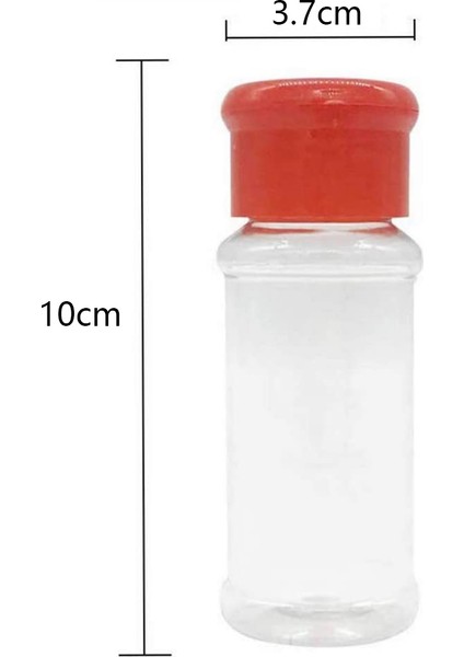 Barbekü Baharatı, Tuz, Biber Vb. Saklamak Için 50 Adet Boş Plastik Baharat Şişesi Seti 100 ml / 3,3 Oz, Kırmızı (Yurt Dışından) modelleri