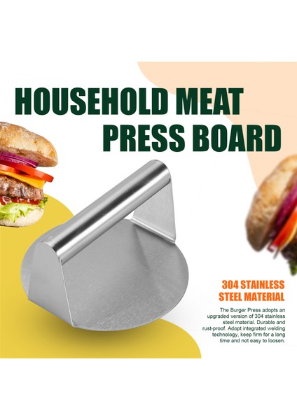 Paslanmaz Çelik Burger Presi, 5,5 Inç, Yuvarlak Burger Ezici, Yapışmaz Pastırma ve Biftek, Panini Için Izgara Presi (Yurt Dışından) fırsatları