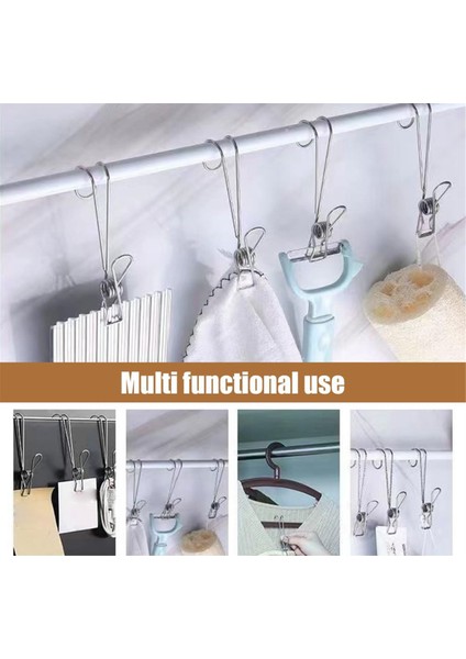 Paslanmaz Çelik Dosya Klipsleri, Kancalı Paslanmaz Çelik Mandallar, Mutfak ve Banyo Için Evrensel Metal Klipsler (Yurt Dışından) fırsatları