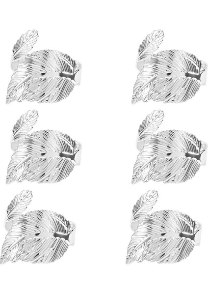 6'lı Yaprak Peçete Halkası Seti, Masa Düzeni Için Yaprak Peçete Halkaları, Tatil Partisi Için Metal Yaprak Peçetelik Halkaları Gümüş (Yurt Dışından) fiyatları