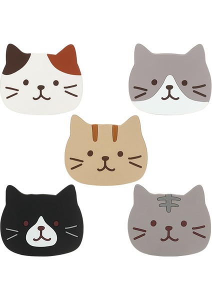 Kaymaz Kedi Şekilli Bardak Altlığı Tutucu Kahve Çay Içecekler Karikatür Bardak Altlığı Sıcak Içecek Standı Mutfak Yalıtımlı Ped (Yurt Dışından)